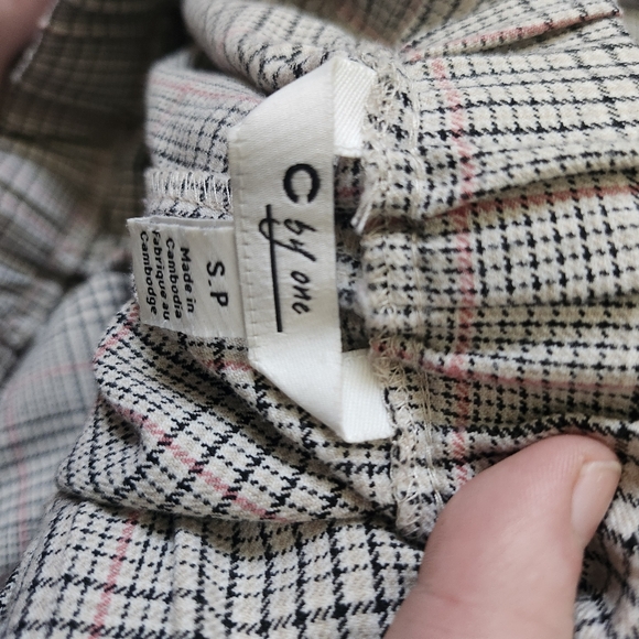 C by One Plaid Drawstring Pants – Size Small – Light Academia Minimalist - Picture 4 of 11